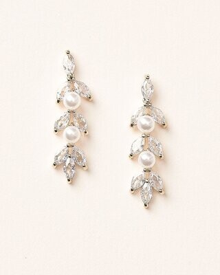 Marquise Cubic Zirconias/Pearl Formal Earring