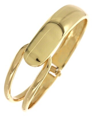 Gold Bar Hinge Open Fashion Bracelet
