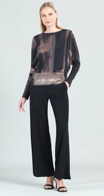 Taupe/Multi Watercolor Dolman Sleeve Top