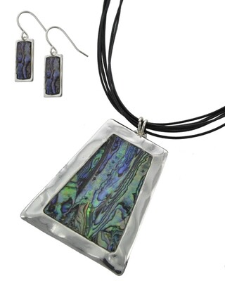 Abalone Multi Strand Necklace &amp; Earring Set