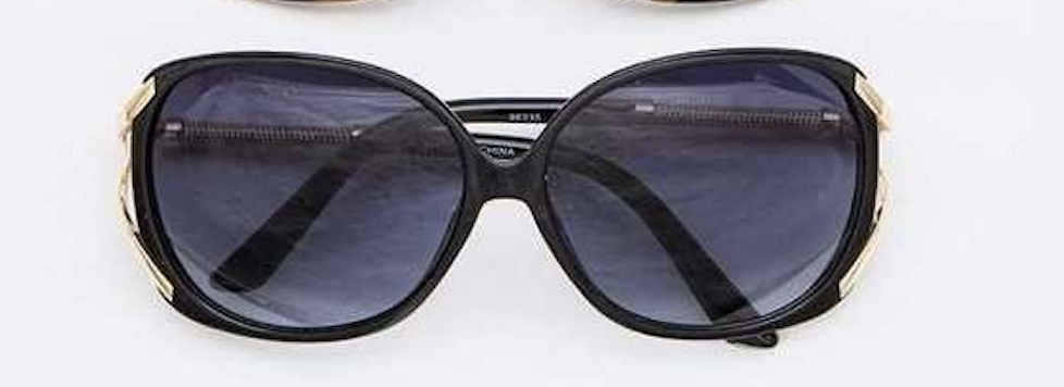Colored Frame Fashion Sunglasses, Color: Black
