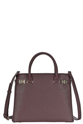 Wine Vegan Leather Top Handle Crossbody Bag