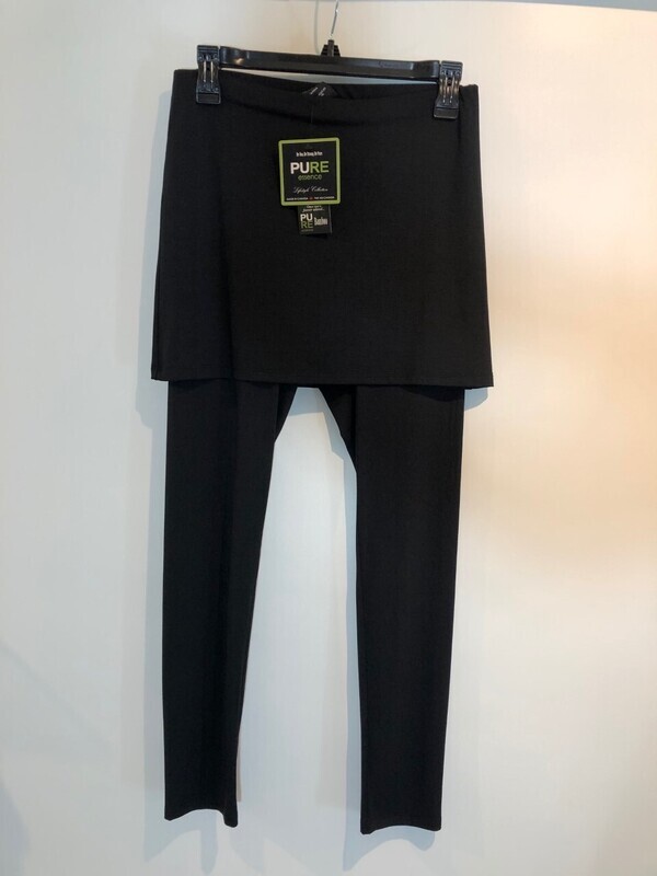 Black Soft Bamboo Knit Skirt With Leggings