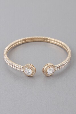 Rhinestone/Cubic Zirconia Open Bracelet