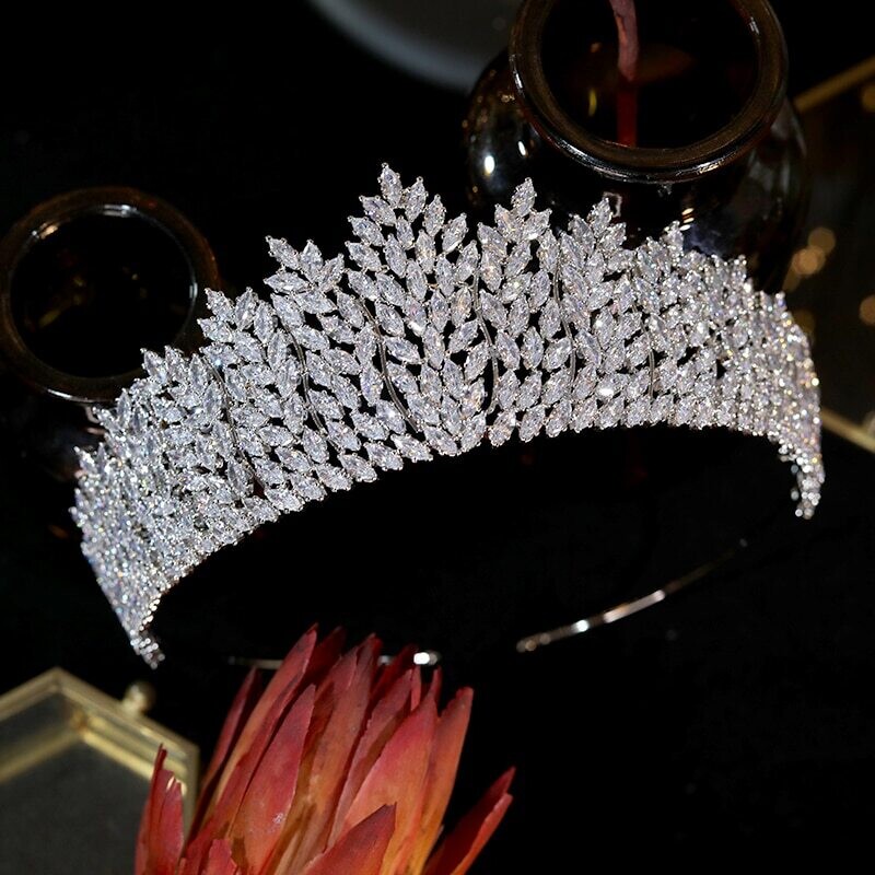 Spectacular Marquise Cubic Zirconia Spray Tiara 