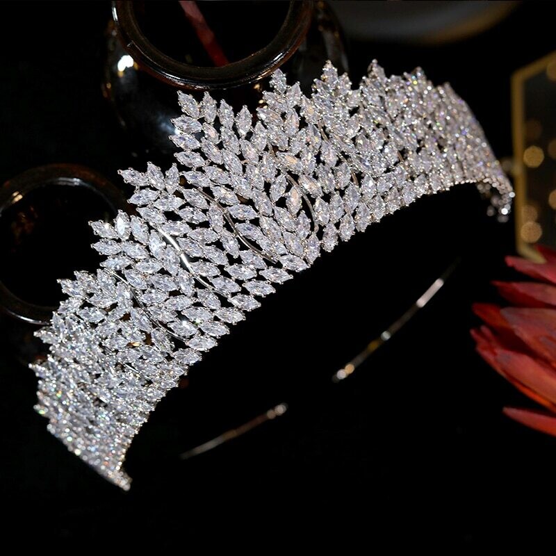 Spectacular Marquise Cubic Zirconia Spray Tiara 