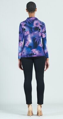 Purple Deep Sea Flora Center Front Tie Top
