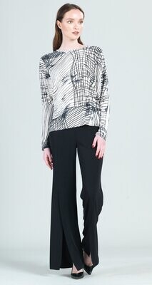 Wavy Cross Stripe Dolman Sleeve Top