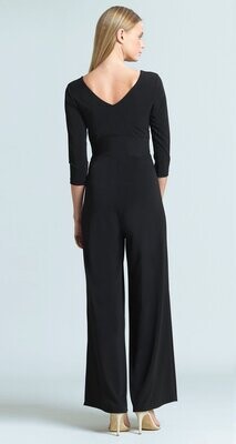 Clara Sunwoo Black Signature 3/4 Sleeve Jumpsuit