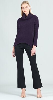 Purple Cozy Twill Tipped Hem Sweater Top