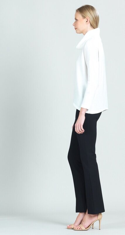 Ivory Waffle Knit Tipped Hem Sweater
