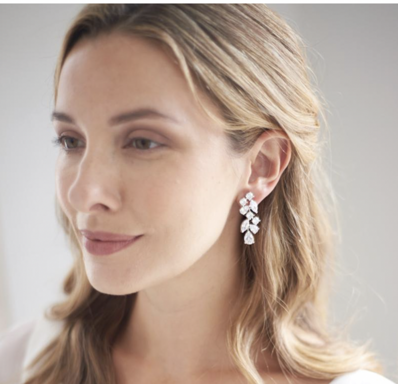 Scattered Vine Cubic Zirconia Formal Earrings