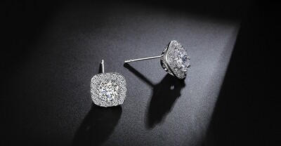AAA Cubic Zirconia Vintage Halo Surround Stud Earring