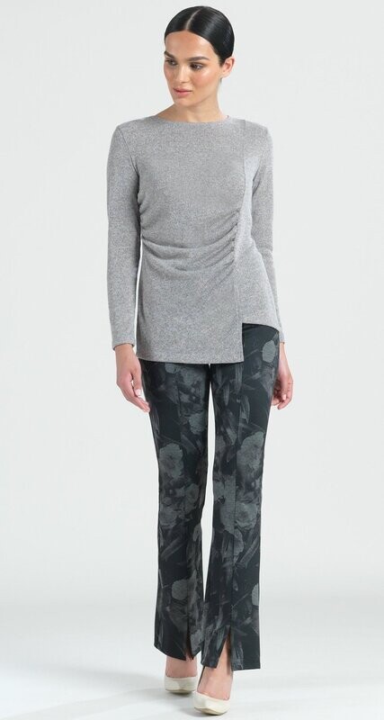 Sand Lightweight Cozy Side Ruched Sweater Top
