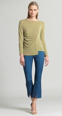 Moss Lightweight Cozy Side Ruched Sweater Top