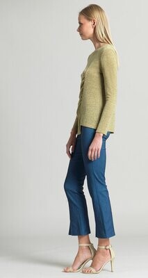 Moss Lightweight Cozy Side Ruched Sweater Top