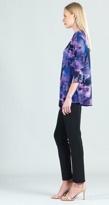 Purple Deep Sea Flora Split Cuff Angle Vent Tunic