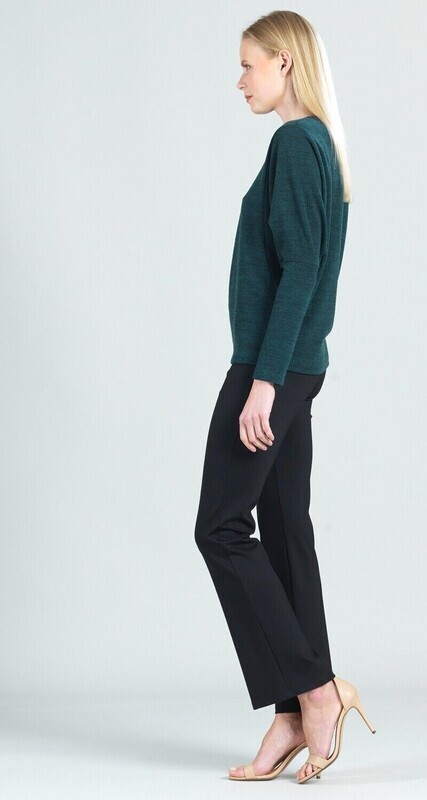 Hunter Green Waffle Knit Dolman Sleeve Sweater Top