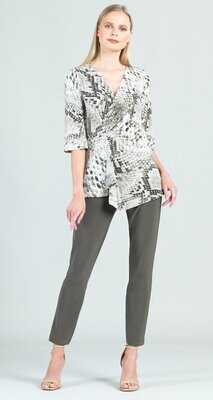 Python Print Side Gathered Drape Hem Tunic