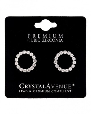 Circle Cubic Zirconia Earring Set