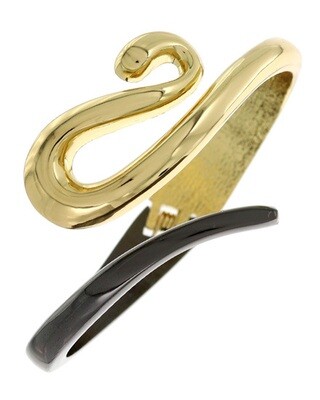 Black/Gold Abstract Hinge Metal Bracelet