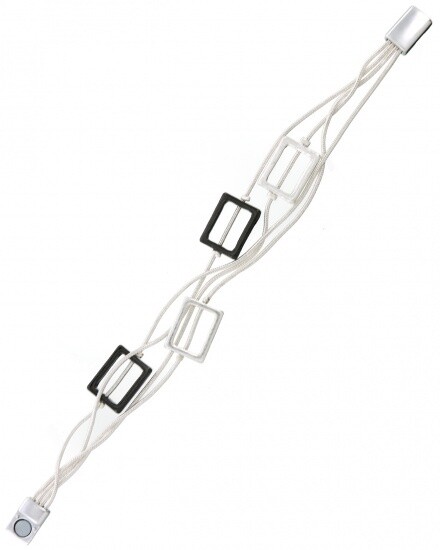 Gunmetal/Silver Metal Strand Magnetic Bracelet
