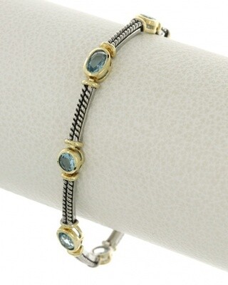 Designer Look 2 Tone Metal Bracelet