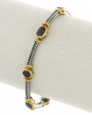 Designer Look 2 Tone Metal Bracelet