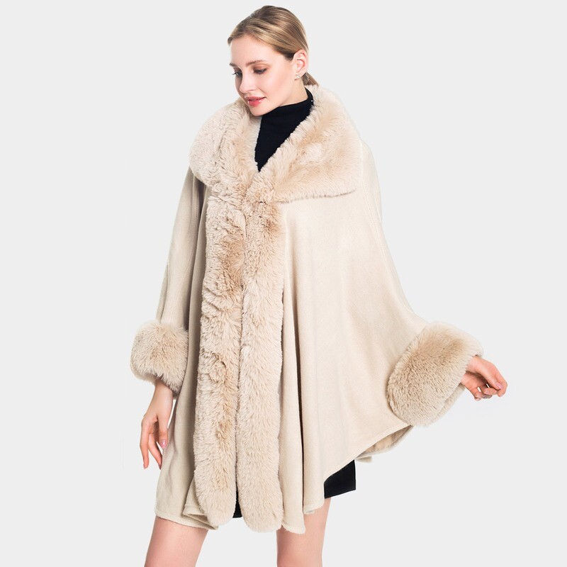 Gorgeous Faux Fur Trimmed Cape