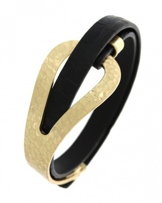 Hammered Real Leather Wrap Bracelet
