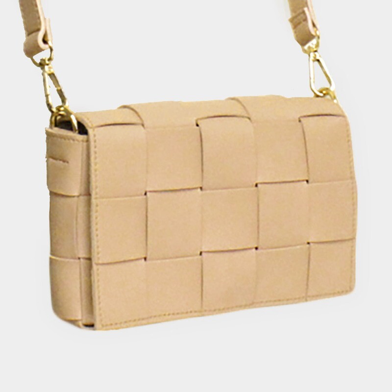 Faux Leather Woven Crossbody / Fanny Pack / Belt B