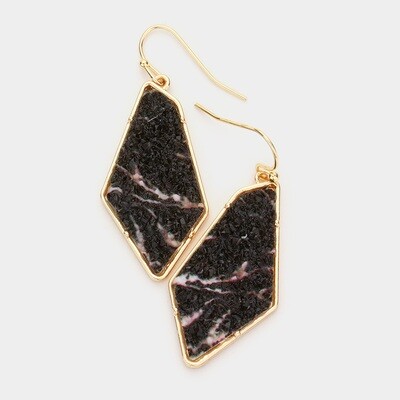 Angled Druzy Dangle Earrings