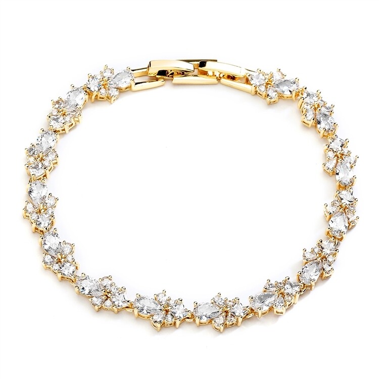 Dainty Multi Cubic Zirconia Rhodium Tennis Bracele