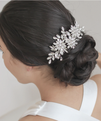 Spectacular Crystal Marquise Floral Hair Comb