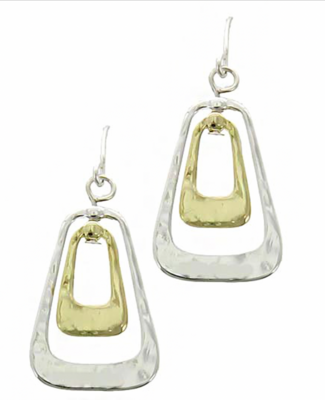 Silver/Gold 360 Degrees Reversion Metal Dangle Earring Set