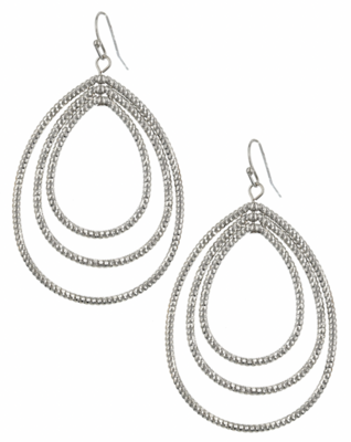 3 Layers Wire Teardrop Dangle Earring Set