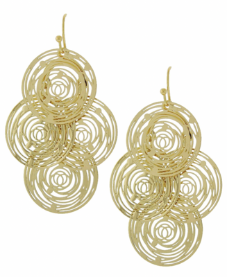 Open Metal Multipal Disc Dangle Earring