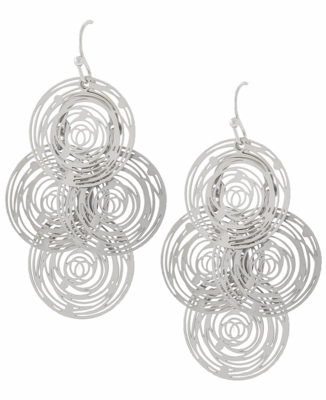 Open Metal Multipal Disc Dangle Earring