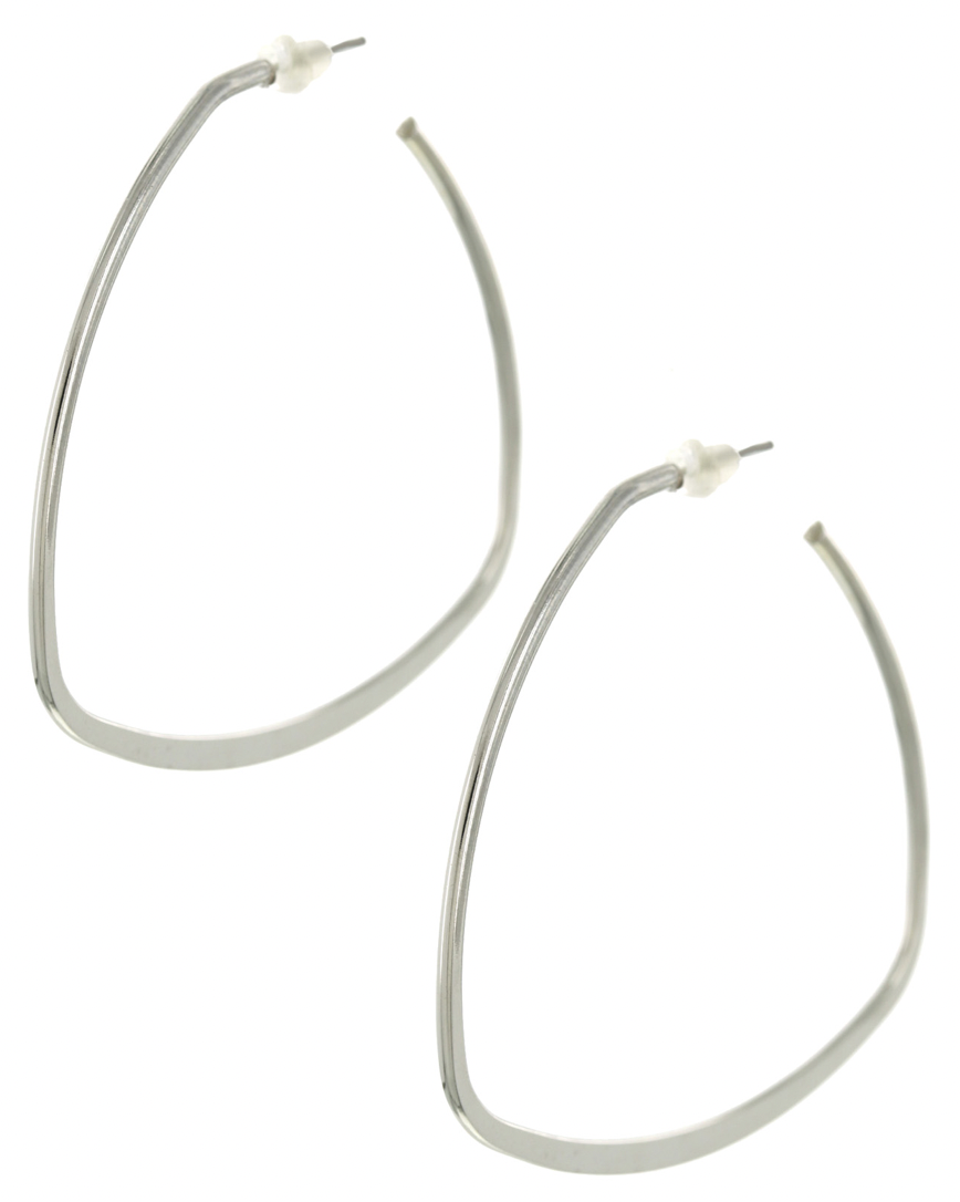 Rhodium Metal Hoops Earring Set
