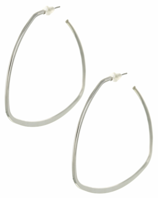 Rhodium Metal Hoops Earring Set