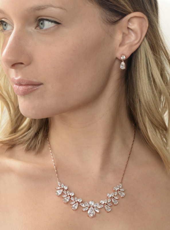 Multi Pear Shaped CZ Necklace Set