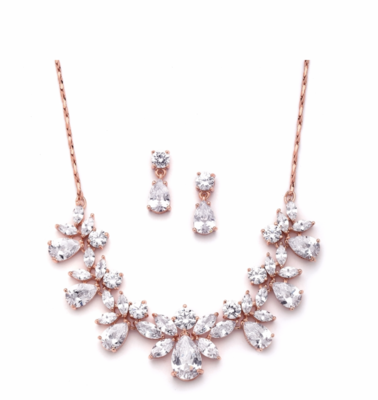 Multi Pear Shaped CZ Necklace Set