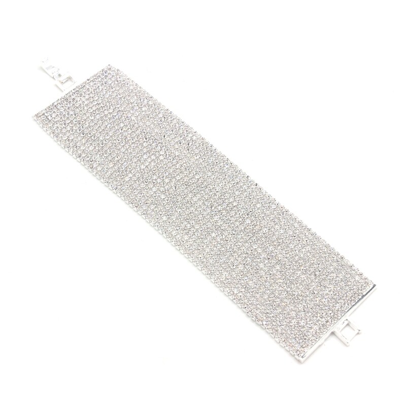 Gorgeous 20 Line Crystal Statement Bracelet
