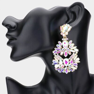 Multi Stone Cluster Chandelier Dangle Earring