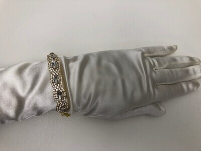 Gold Clear Marquise Rhinestone Formal Bracelet