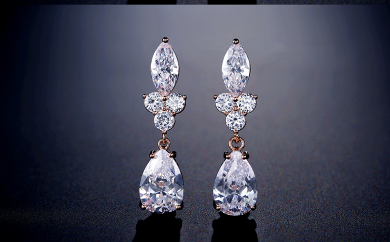 AAA Cubic Zirconia Marquise/Round/Pear Earring
