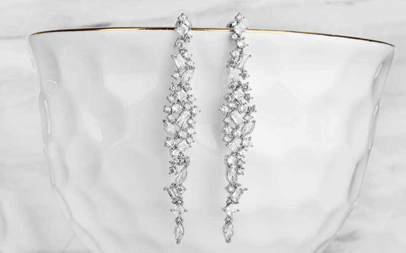 AAA Cubic Zirconia Multi Shape Long Luxury Earring