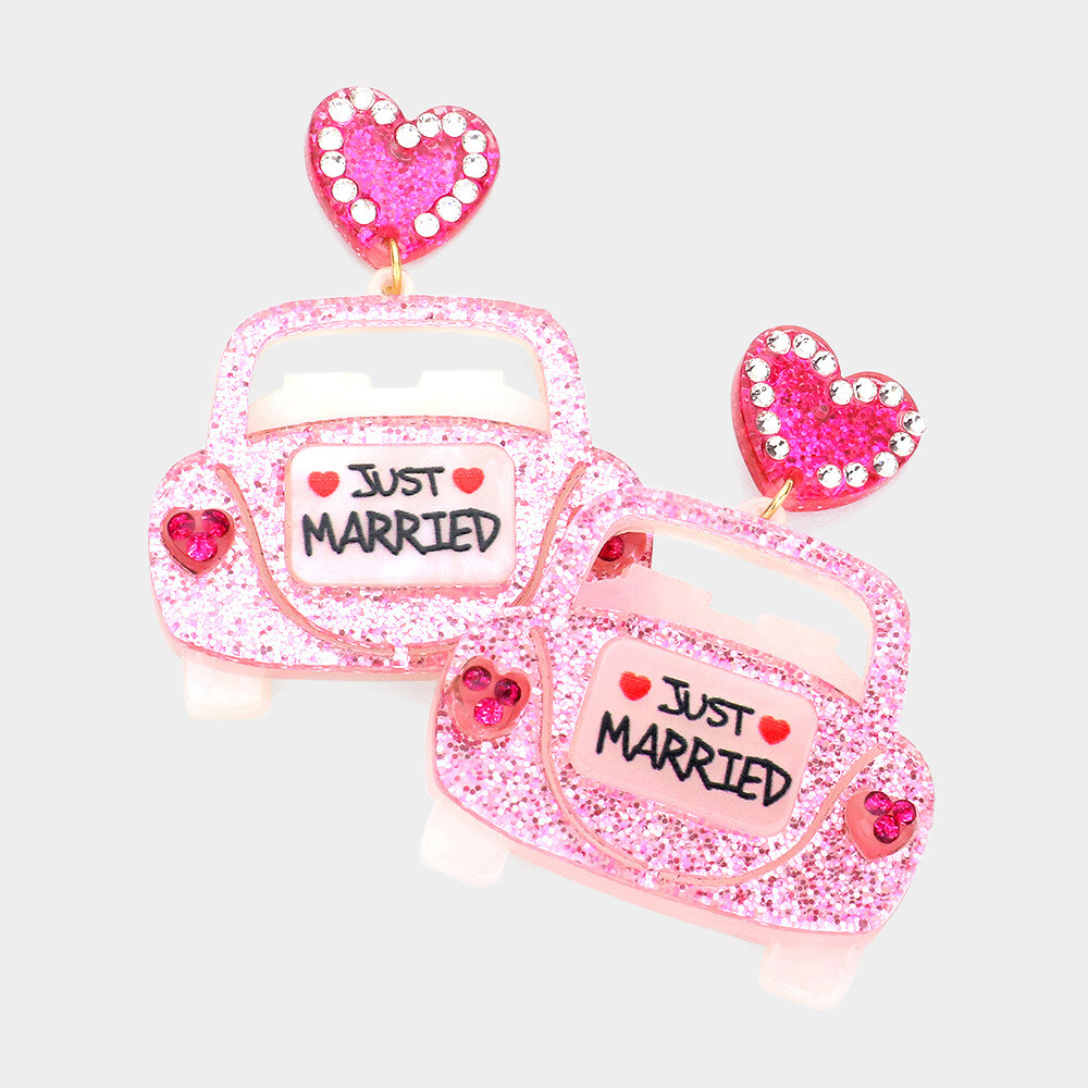 Assorted Fun Bride/Wedding  Earrings, Style: Just Married