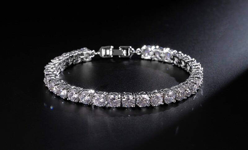 5mm AAA Cubic Zirconia Clasp Tennis Bracelet