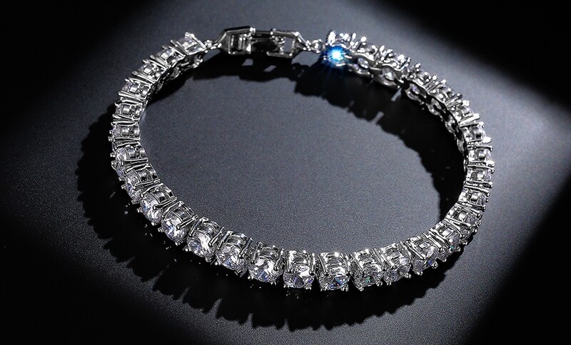 5mm AAA Cubic Zirconia Clasp Tennis Bracelet